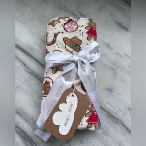 Angel Dear Swaddle Blanket with Cowgirl Christmas Cookies Design